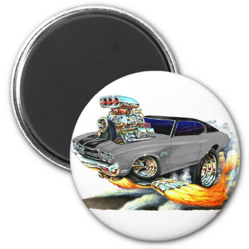 1970 Chevelle Grey_Black Top Car Magnet