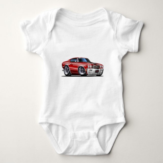 1970 Chevelle Maroon-Black Car Baby Bodysuit (Front)