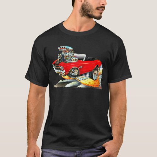 1970 Chevelle Red_Black Convertible T_Shirt