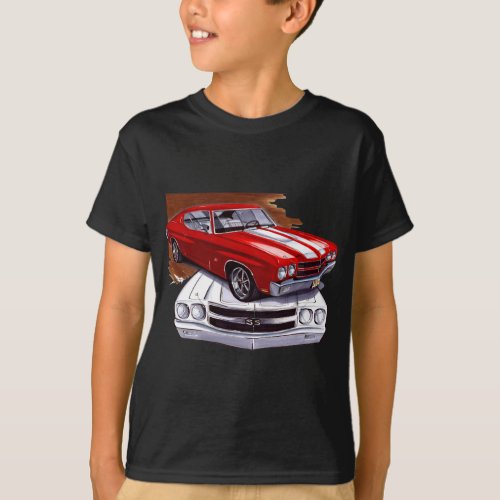 1970 Chevelle Red-White Car T-Shirt