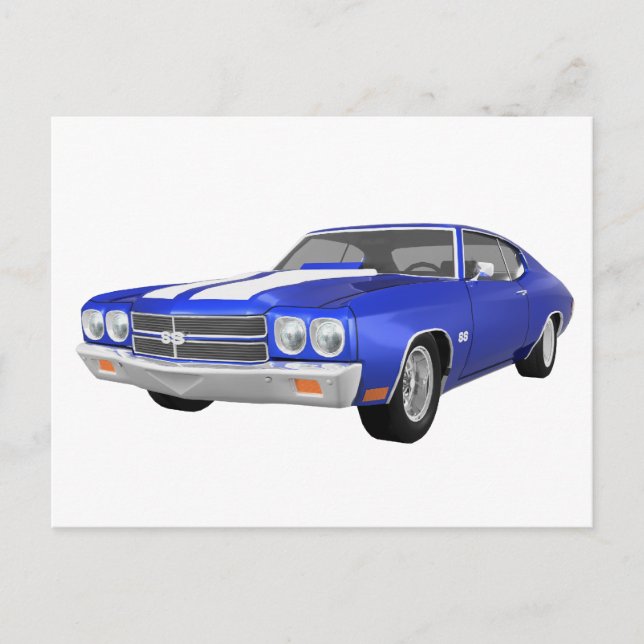 1970 Chevelle SS: Blue Finish: Postcard (Front)