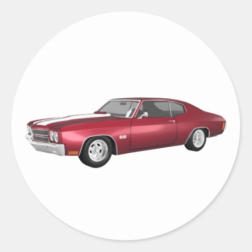 1970 Chevelle SS Candy Apple Finish Classic Round Sticker