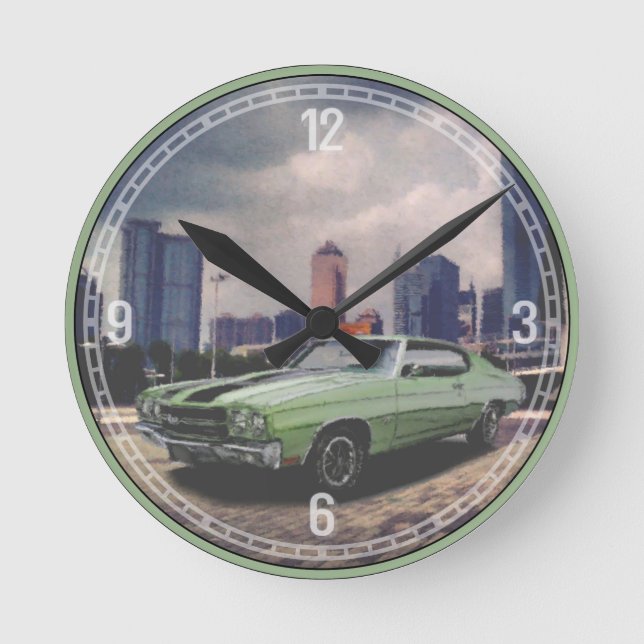1970 Chevrolet Chevelle (Green) Decorative Clock (Front)