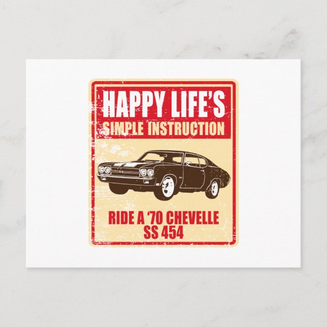 1970 Chevrolet Chevelle SS 454 Postcard (Front)