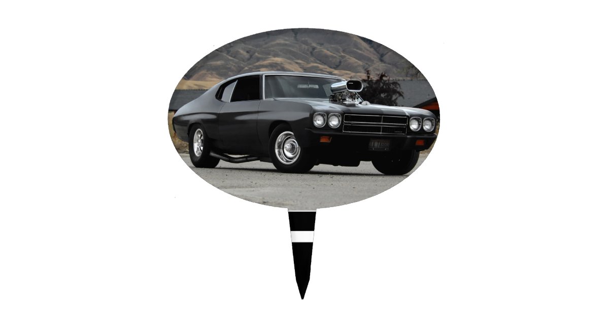 1970 Chevy Chevelle Drag Muscle Car Cake Topper Zazzle Com