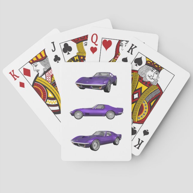 1970 Corvette: Purple Finish Poker Cards (Back)