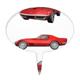 1970 Corvette: Red Finish Cake Topper