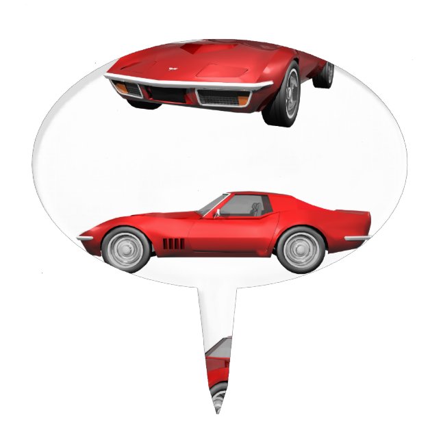 1970 Corvette: Red Finish Cake Topper (Front)