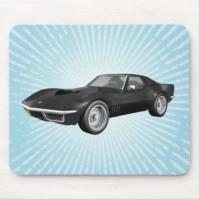 1970 Corvette Sports Car: Black Finish: Mousepad (Front)