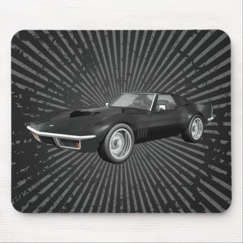 1970 Corvette Sports Car Black Finish Mousepad