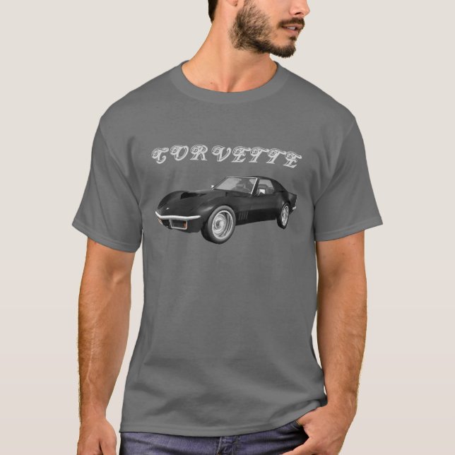 1970 Corvette Sports Car: Black Finish: T-Shirt (Front)