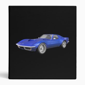 1970 Corvette Sports Car: Blue Finish: Binder by spiritswitchboard at Zazzle
