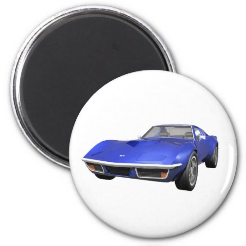 1970 Corvette Sports Car Blue Finish Magnet