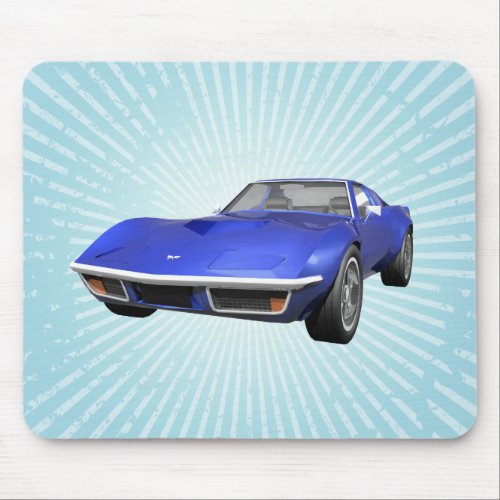 1970 Corvette Sports Car Blue Finish Mousepad