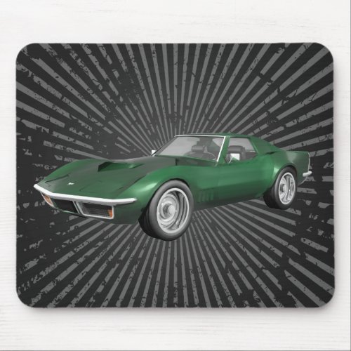 1970 Corvette Sports Car Green Finish Mousepad