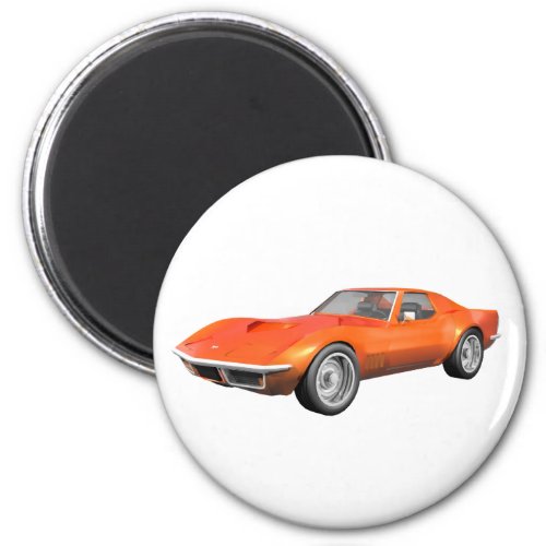 1970 Corvette Sports Car Orange Finish Magnet