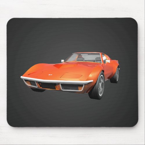 1970 Corvette Sports Car Orange Finish Mousepad