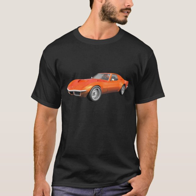 1970 Corvette Sports Car: Orange Finish: T-Shirt (Front)