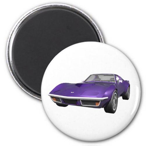 1970 Corvette Sports Car Purple Finish Magnet