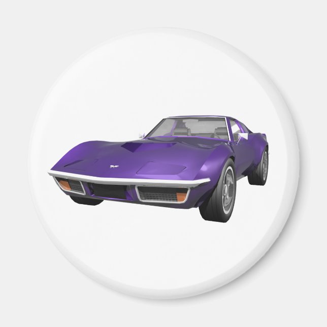1970 Corvette Sports Car: Purple Finish: Magnet (Front)