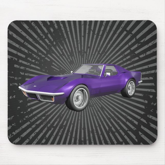 1970 Corvette Sports Car: Purple Finish: Mousepad (Front)