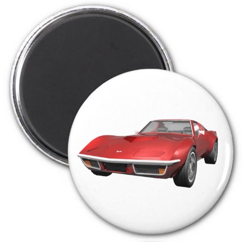 1970 Corvette Sports Car Red Finish Magnet