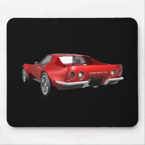 1970 Corvette Sports Car Red Finish Mouse Pad