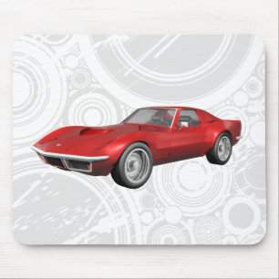 1970 Corvette Sports Car: Red Finish: Mousepad
