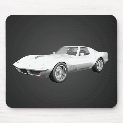 1970 Corvette Sports Car White Finish Mousepad