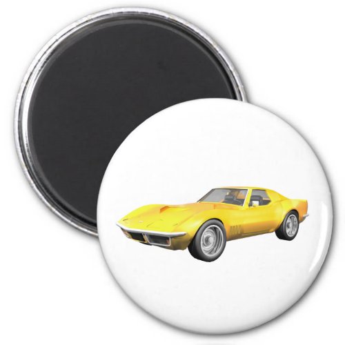 1970 Corvette Sports Car Yellow Finish Magnet