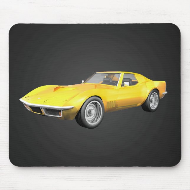 1970 Corvette Sports Car: Yellow Finish: Mousepad (Front)