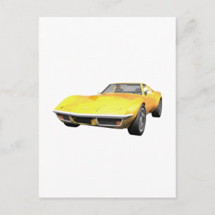 1970 Corvette Sports Car: Yellow Finish Postcard