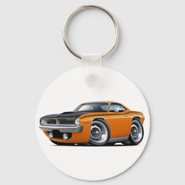1970 Cuda AAR Orange Car Keychain (Front)