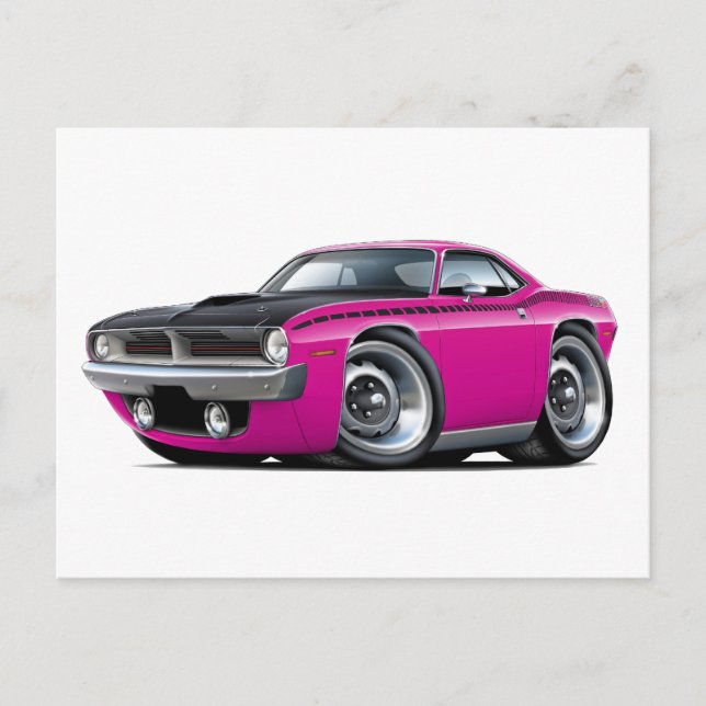 1970 Cuda AAR Pink Car Postcard (Front)