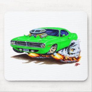 1970 Cuda Green Car Mouse Pad