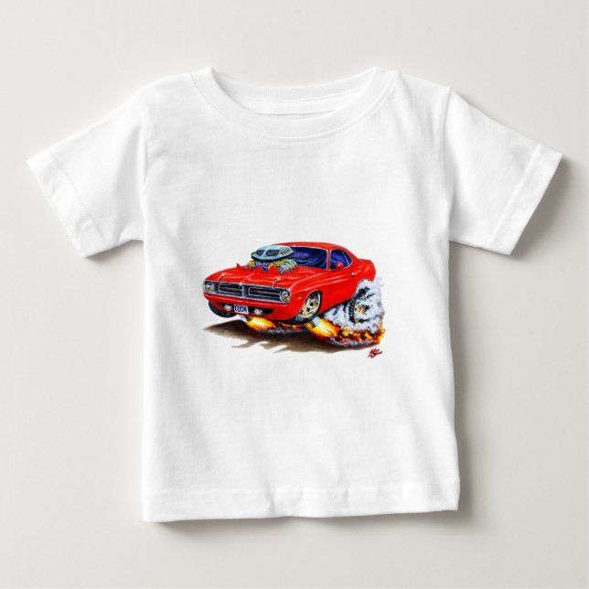 1970 Cuda Red Car Baby T-Shirt (Front)