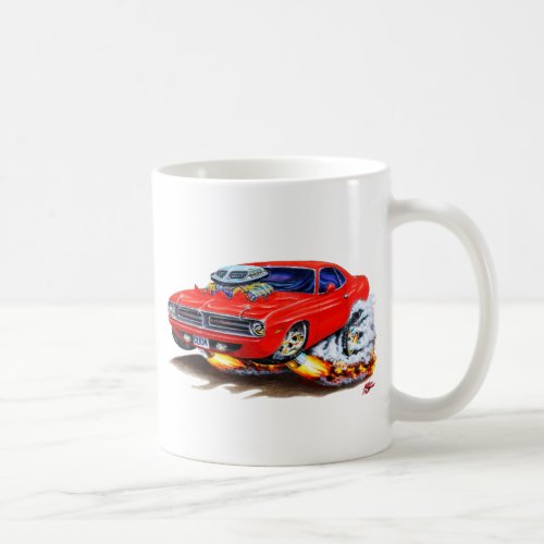 1970 Cuda Red Car Coffee Mug