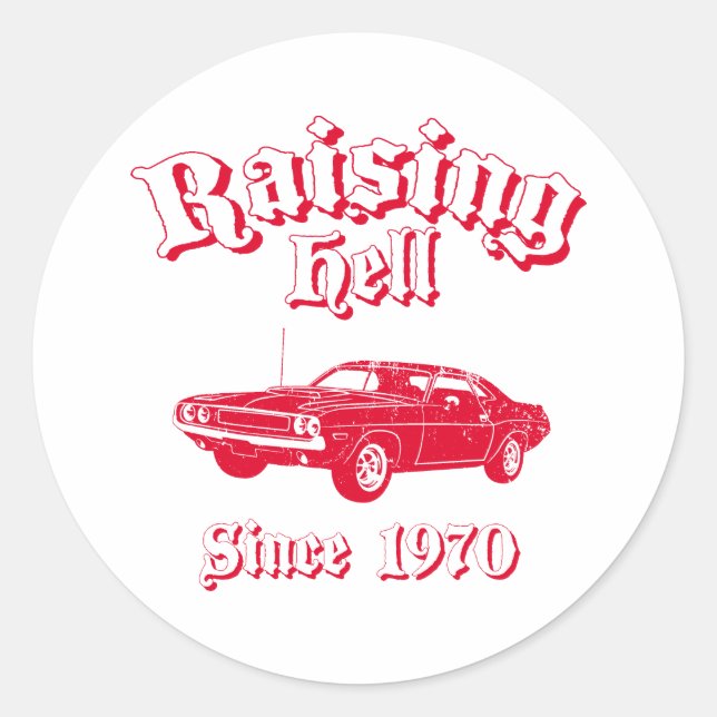 1970 Dodge Hemi Challenger Classic Round Sticker (Front)
