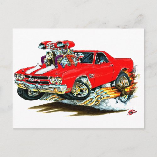 1970 El Camino Red_White Truck Postcard