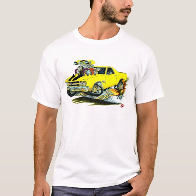 1970 El Camino Yellow-Black Truck T-Shirt (Front)