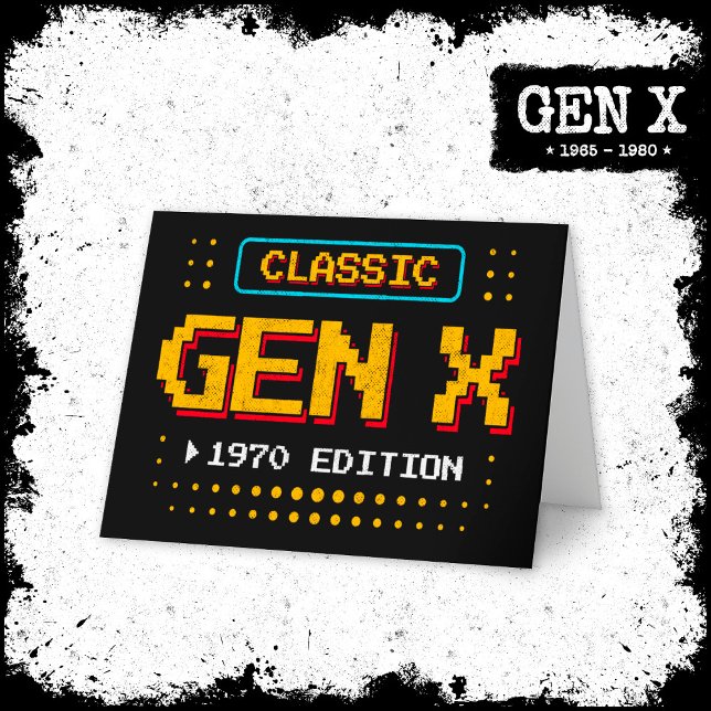 1970 Gen X Classic Retro Gamer Gaming Birthday Card (Creator Uploaded)