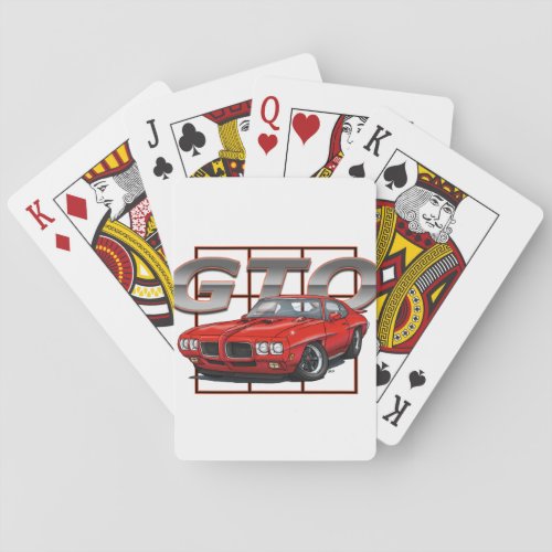 1970 GTO Red Poker Cards