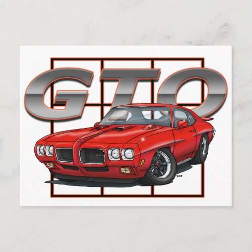 1970 GTO Red Postcard