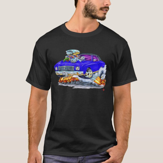 1970 Monte Carlo Blue Car T-Shirt (Front)
