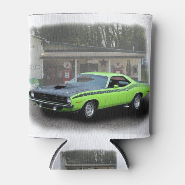 1970 Plymouth AAR Cuda in  filling statio series Can Cooler (Front)