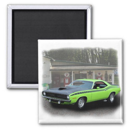 1970 Plymouth AAR Cuda in  filling statio series Magnet