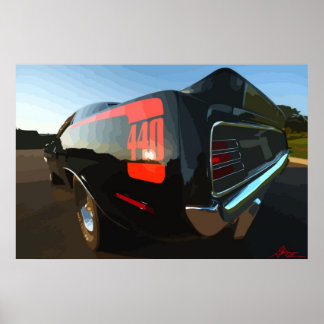 1970 Plymouth 'Cuda 440 Art Print Poster (Vectoriz