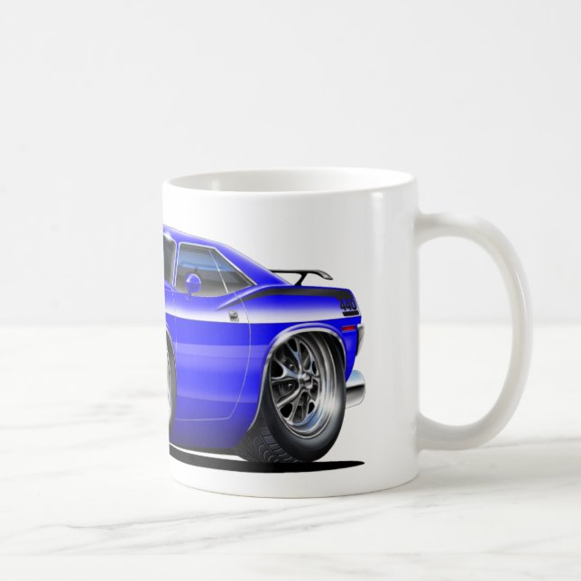 1970 Plymouth Cuda Blue Car Coffee Mug (Right)