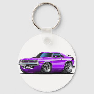 1970 Plymouth Cuda Purple Car Keychain