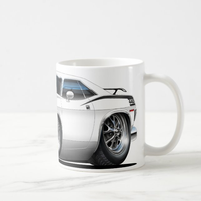 1970 Plymouth Cuda White Car Coffee Mug (Right)